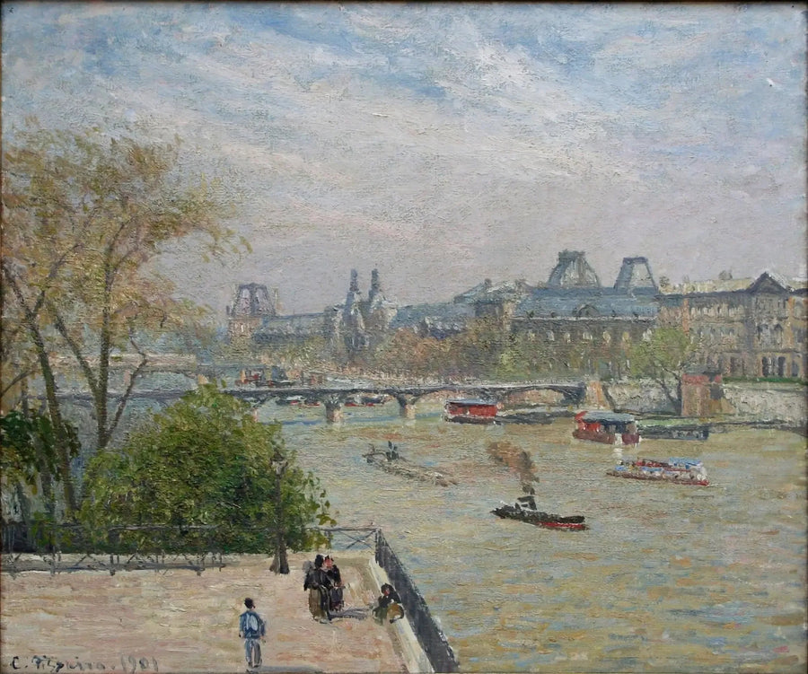 El Louvre, primavera, mañana, sol - Camille Pissarro