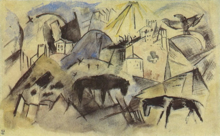 El desafortunado país de Tirol (esbozo) - Franz Marc