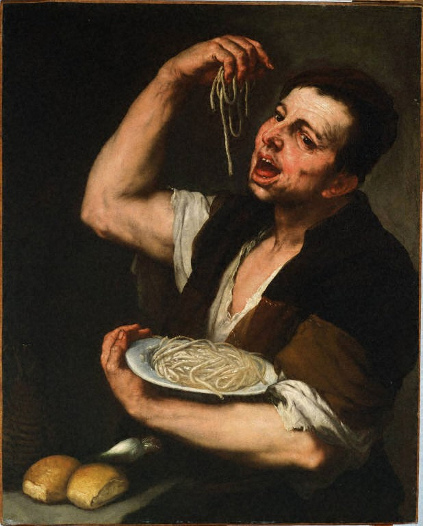 El comedor de pasta: alegoría del gusto - Luca Giordano