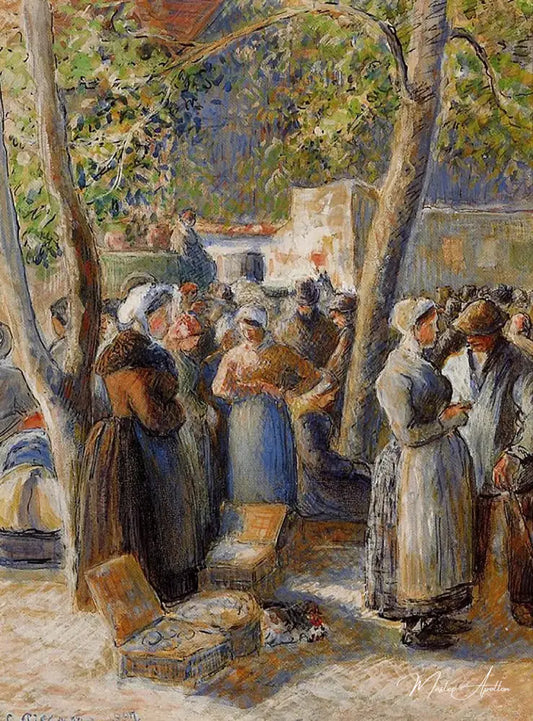 Le marché à Gisors - Camille Pissarro - Reproductions de tableaux et peintures haut de gamme