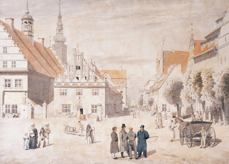 El Mercado de Greifswald - Caspar David Friedrich