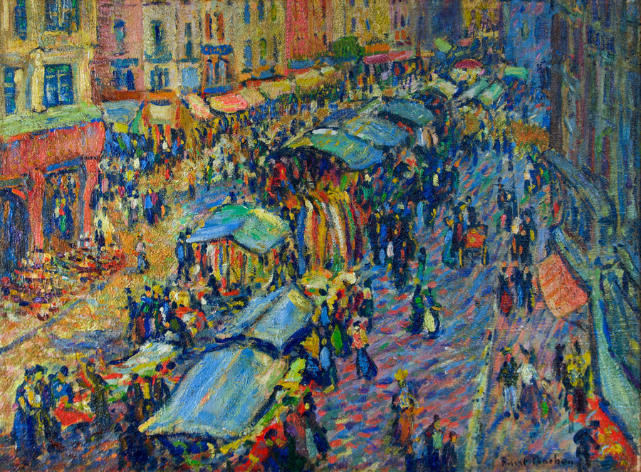 El mercado de Pont Audemer - Robert Antoine Pinchon