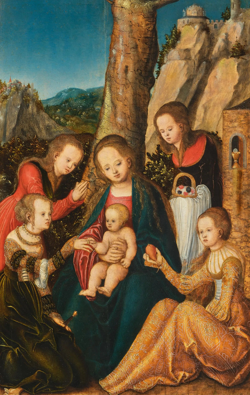 El matrimonio de Santa Catalina con santas - Lucas Cranach el Viejo