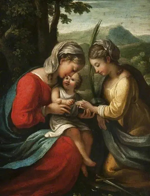 El matrimonio místico de Santa Catalina - Antonio da Correggio