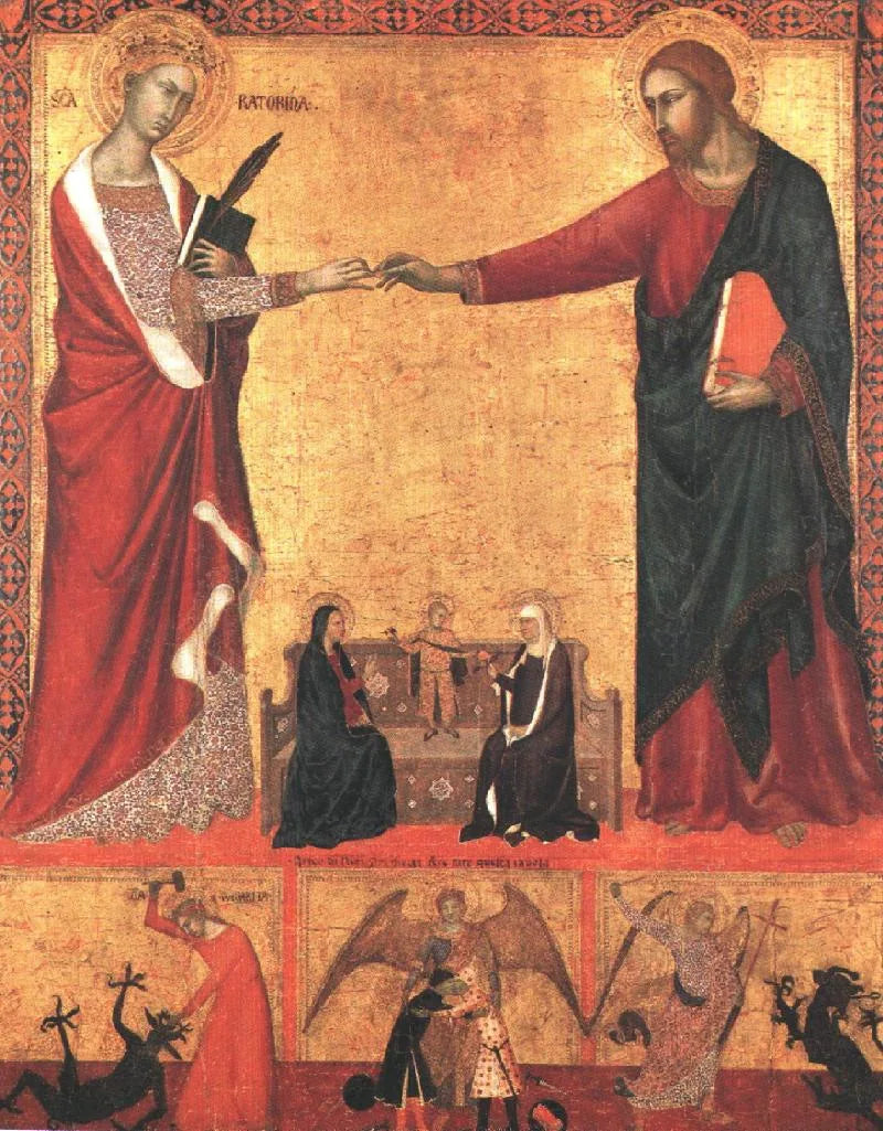 El matrimonio místico de Santa Catalina - Barna da Siena