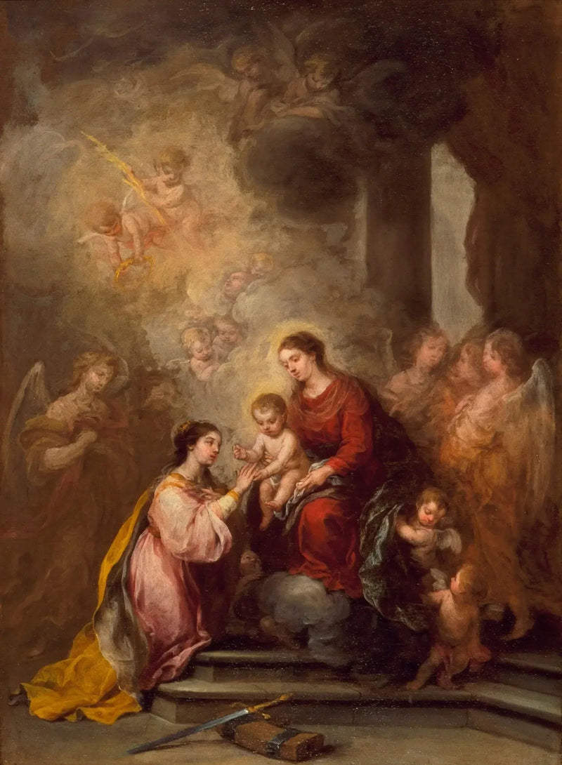 El matrimonio místico de Santa Catalina - Bartolomé Esteban Murillo