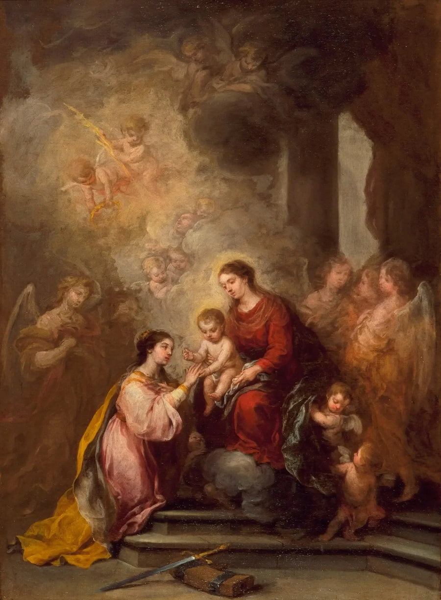 El matrimonio místico de Santa Catalina - Bartolomé Esteban Murillo