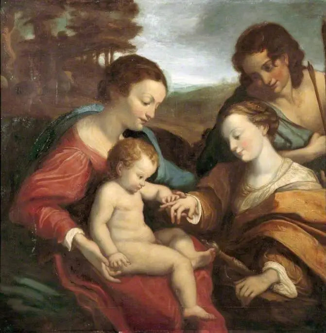 El matrimonio místico de Santa Catalina de Alejandría - Antonio da Correggio