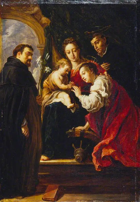 El matrimonio místico de Santa Catalina - David Teniers el Joven
