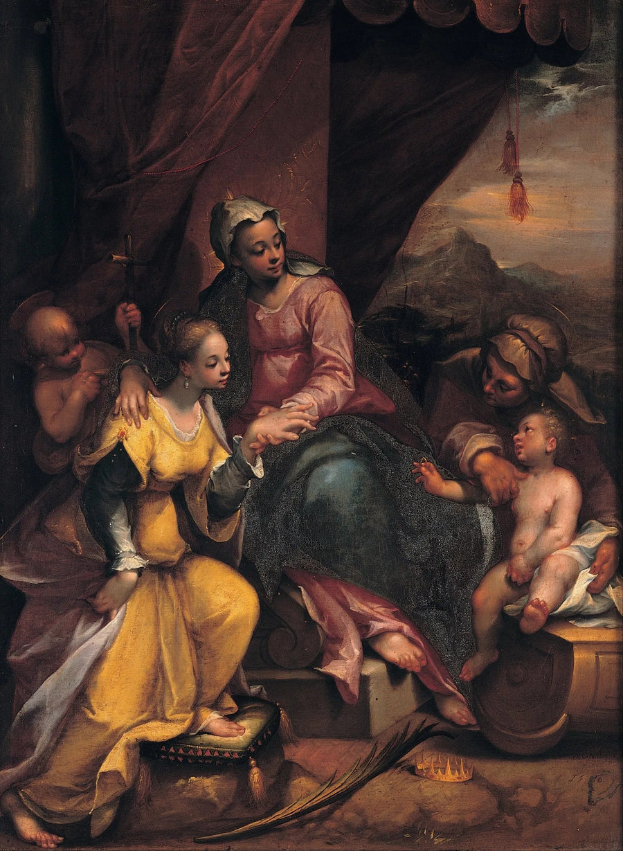El matrimonio místico de Santa Catalina - Denis Calvaert