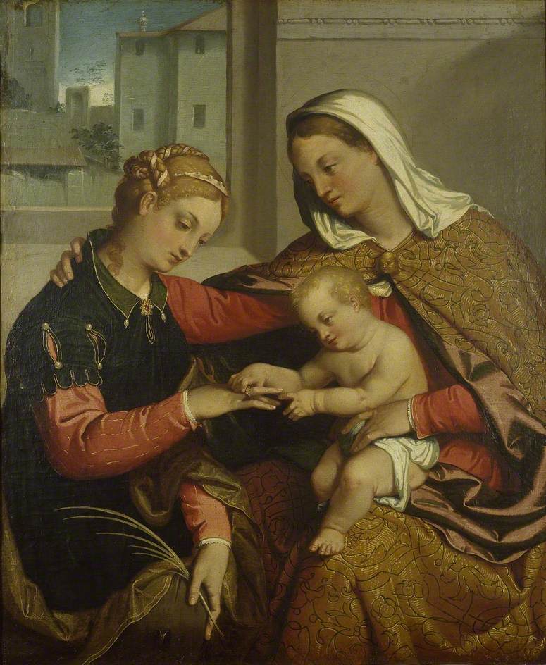 El matrimonio místico de Santa Catalina - Giovanni Battista Moroni