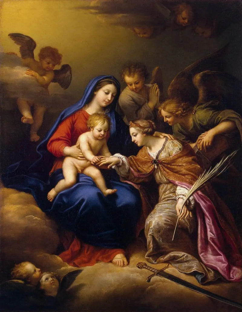 El matrimonio místico de Santa Catalina (Museo del Hermitage) - Pierre Mignard