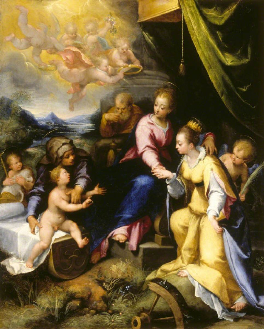 El matrimonio místico de Santa Catalina de Siena - Denis Calvaert