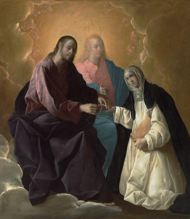 El matrimonio místico de Santa Catalina de Siena - Francisco de Zurbarán