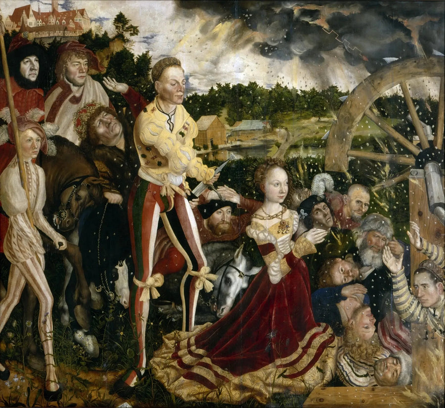 La martirio de Santa Catalina (panel central) - Lucas Cranach el Viejo