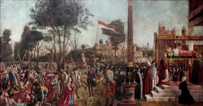 La martirio de los peregrinos y las funerarias de Santa Úrsula - Vittore Carpaccio