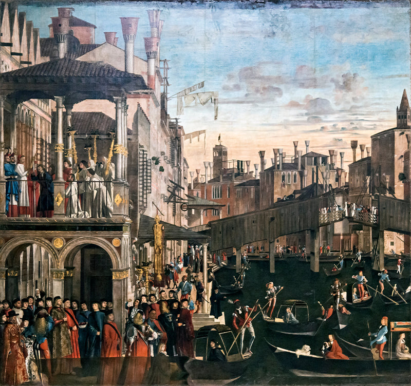 El milagro de la reliquia de la cruz en el puente de Rialto - Vittore Carpaccio