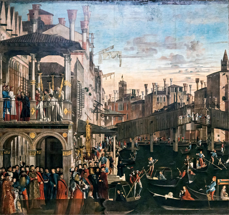 El milagro de la reliquia de la cruz en el puente de Rialto - Vittore Carpaccio