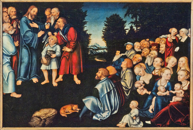 El milagro de las cinco panes y dos peces - Lucas Cranach el Viejo