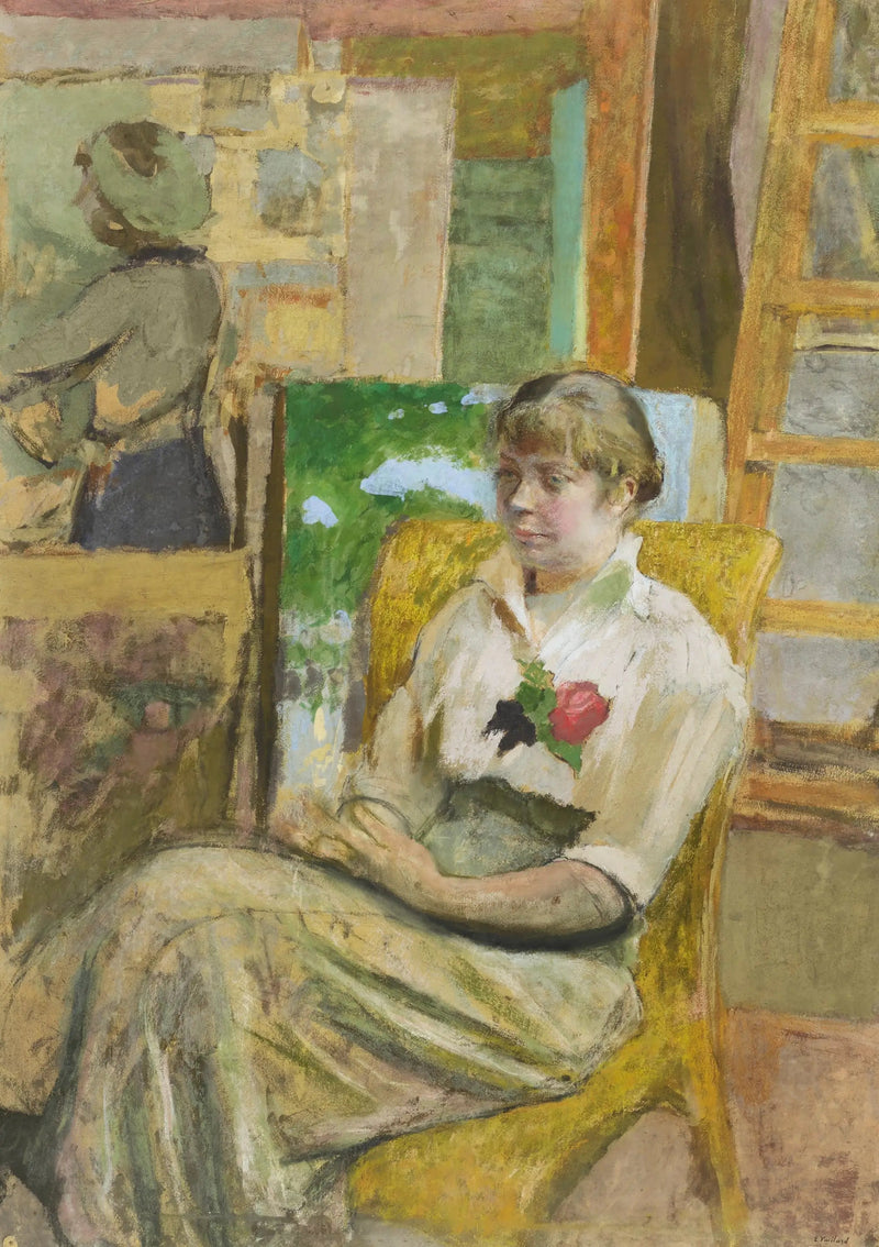 El modelo con rosa - Édouard Vuillard