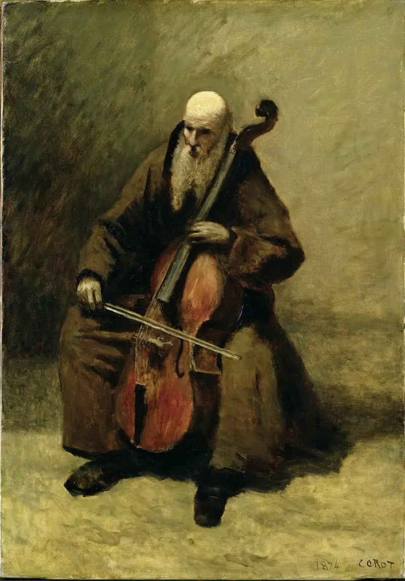 El monje con violonchelo - Jean-Baptiste Camille Corot
