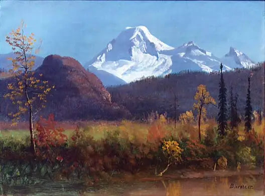 La montaña Baker desde el río Fraser - Albert Bierstadt