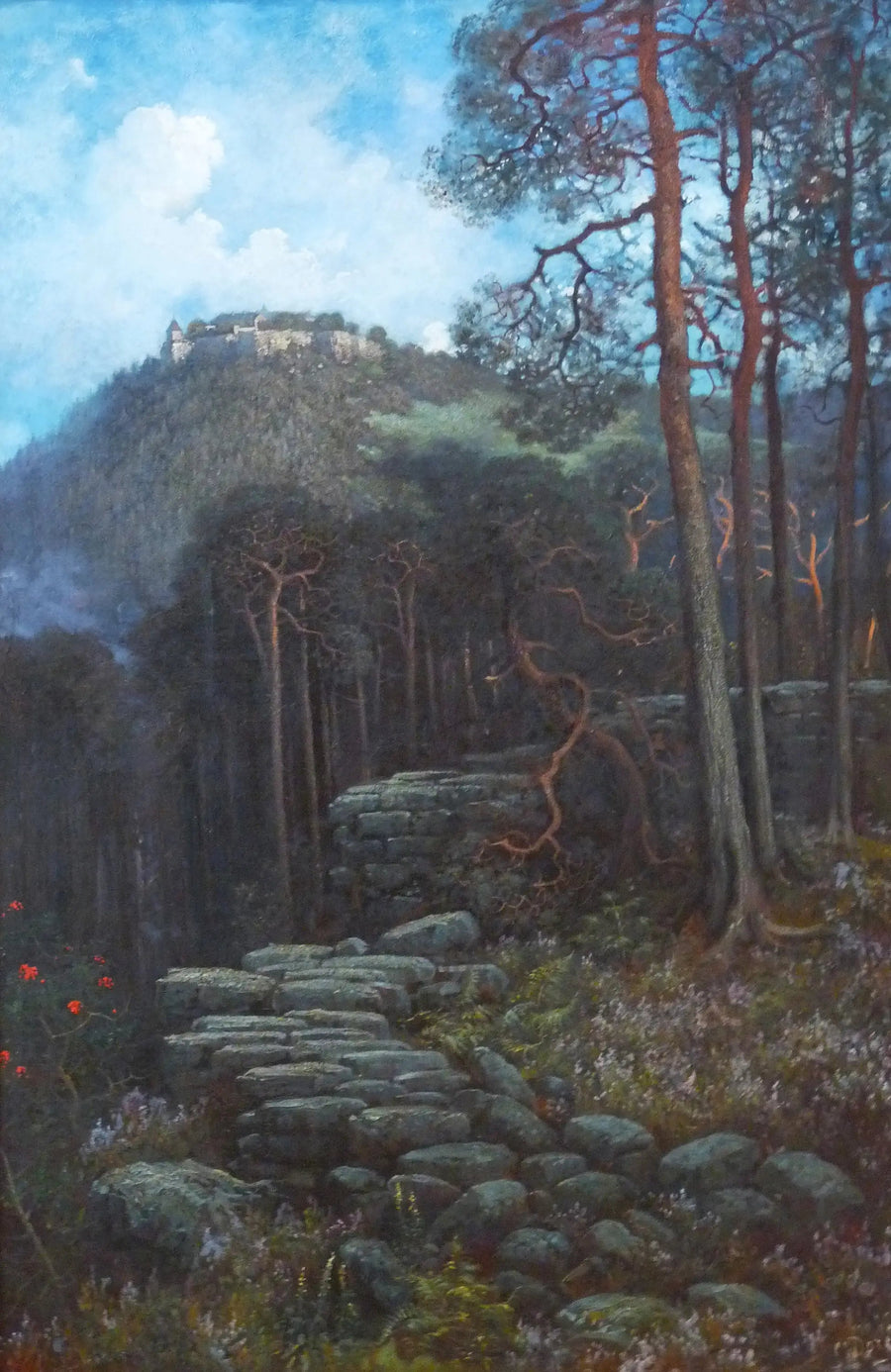 El Monte Santa Odilia con el muro pagano - Gustave Doré
