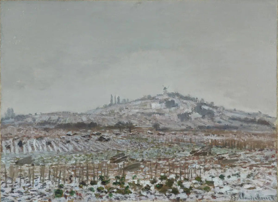 El Molino de Orgemont, nieve - Claude Monet