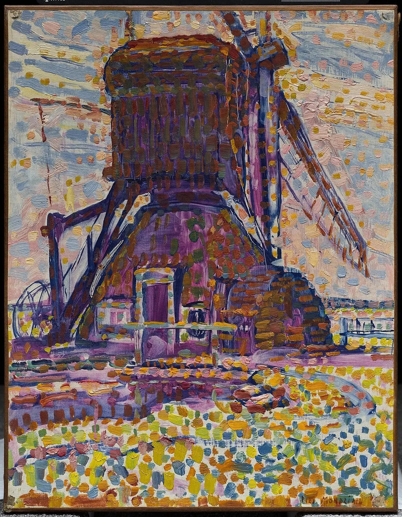 El Molino de Winkel, versión puntillista - Piet Mondrian