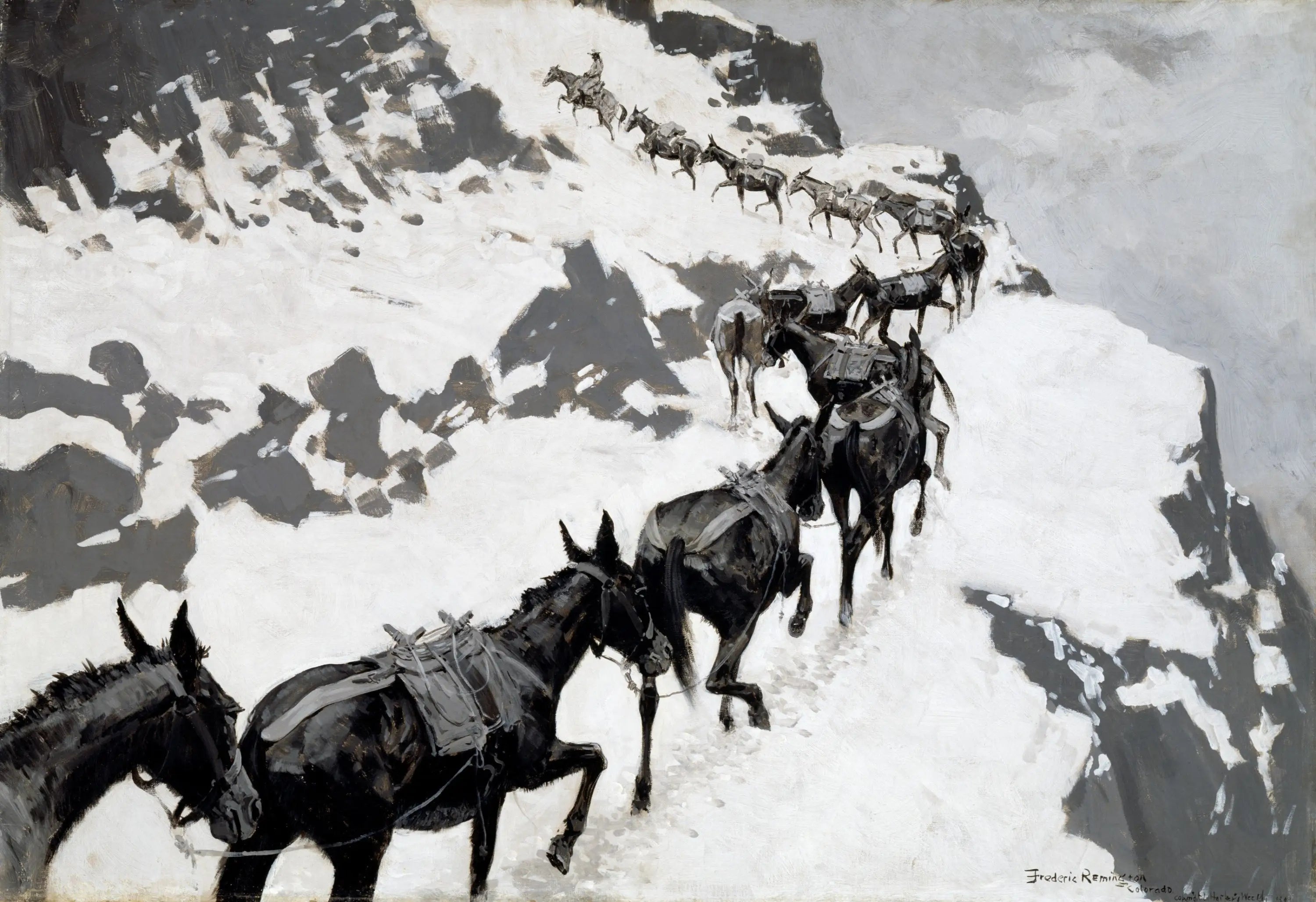 Le pack Mule - Frederic Remington - Alpha Reproduction