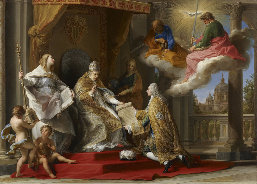 El Papa Benedicto XIV presentando la encíclica « Ex Omnibus » al Conde de Stainville, futuro duque de Choiseul - Pompeo Batoni