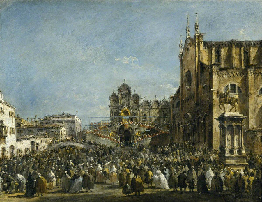 El Papa Pío VI bendiciendo al pueblo de Venecia en 1782 - Francesco Guardi