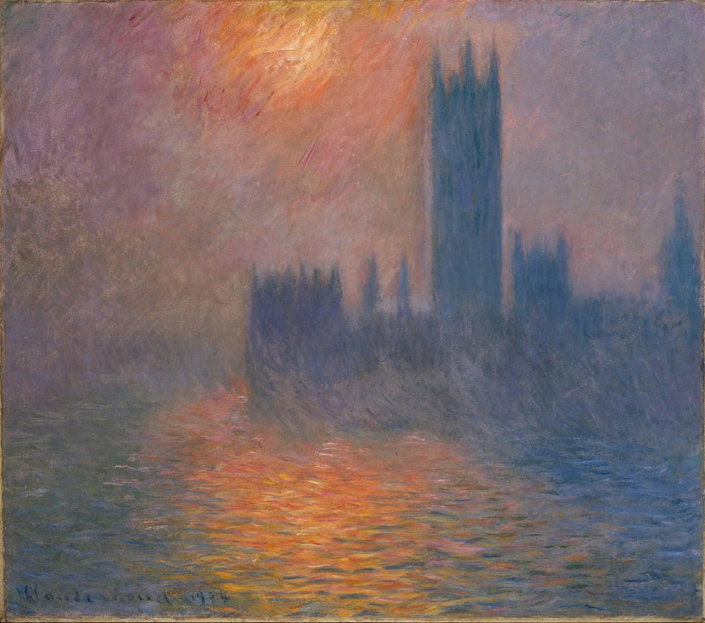 Le Parlement, coucher de soleil - Claude Monet image 1 tableau peint à l’huile sur toile
