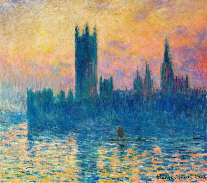 El Parlamento de Londres, atardecer - Claude Monet