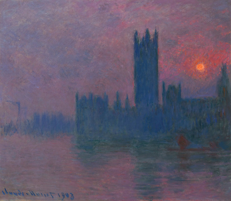 El Parlamento, sol poniente - Claude Monet
