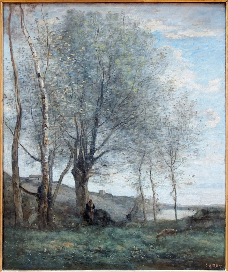 El pastor con dos cabras - Jean-Baptiste Camille Corot
