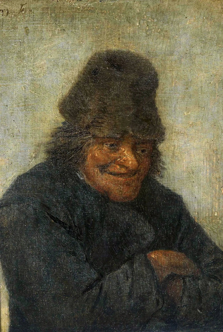 El campesino sonriente. - David Teniers el Joven