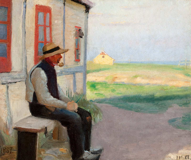 El pescador Niels Gaihede delante de su casa en Skagen sterby. -Michael Peter Ancher