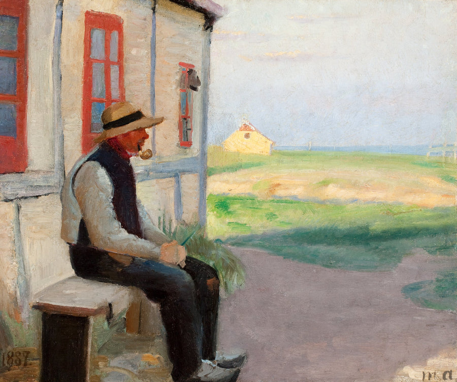 El pescador Niels Gaihede delante de su casa en Skagen sterby. -Michael Peter Ancher