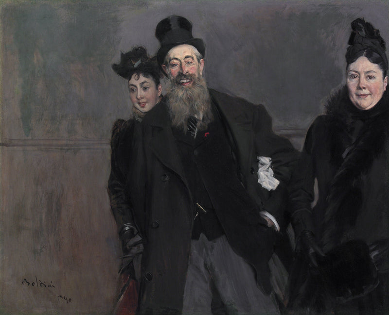 El pintor John Lewis Brown con su esposa y su hija - Giovanni Boldini