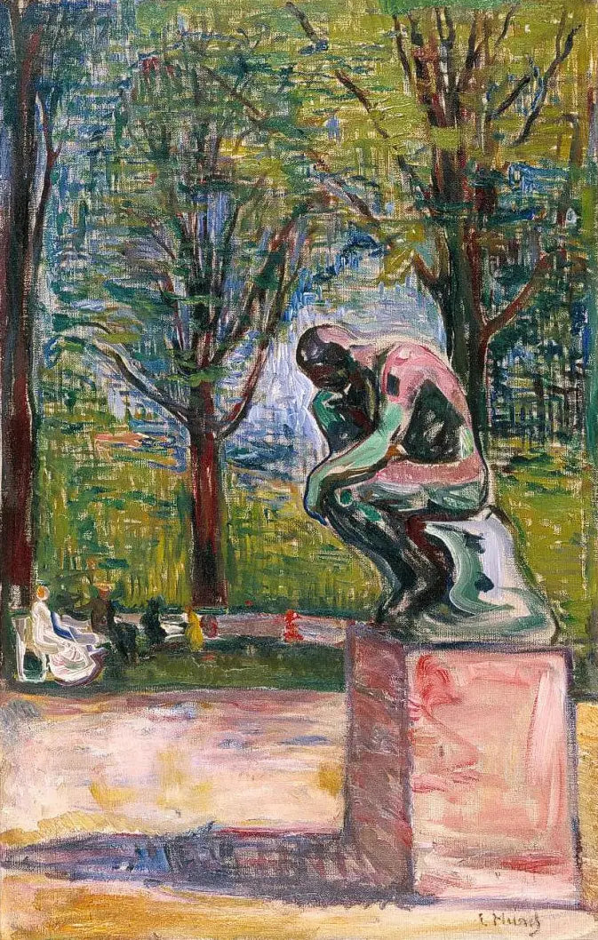 « El Pensador » de Rodin en el jardín del Dr. Linde - Edvard Munch