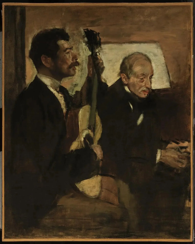 El padre de Degas escuchando a Lorenzo Pagans tocar la guitarra - Edgar Degas