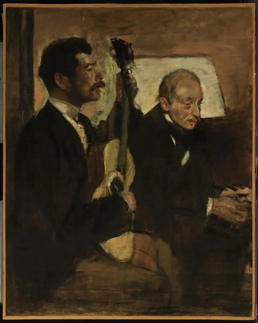 El padre de Degas escuchando a Lorenzo Pagans tocar la guitarra - Edgar Degas