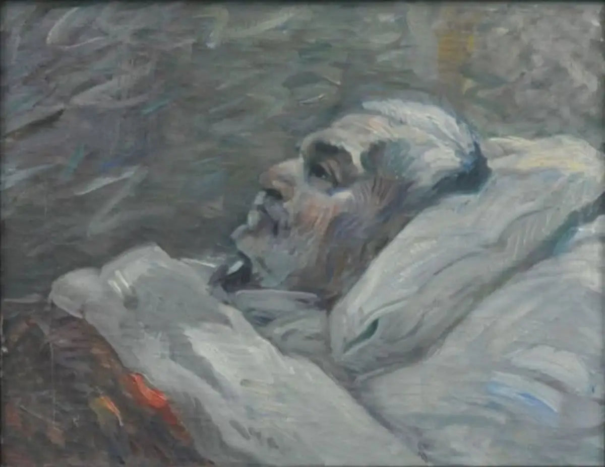 Le Père sur le lit de malade I - Franz Marc image 1 copie peinte à la main à l’huile