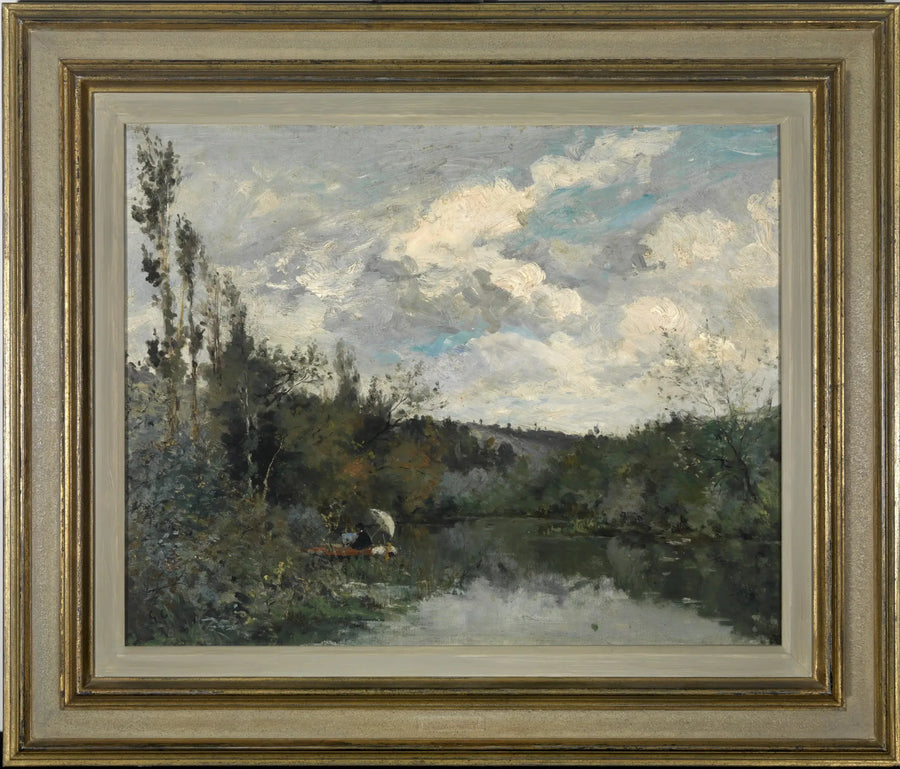 El pequeño lago en el bosque - Gustave Caillebotte