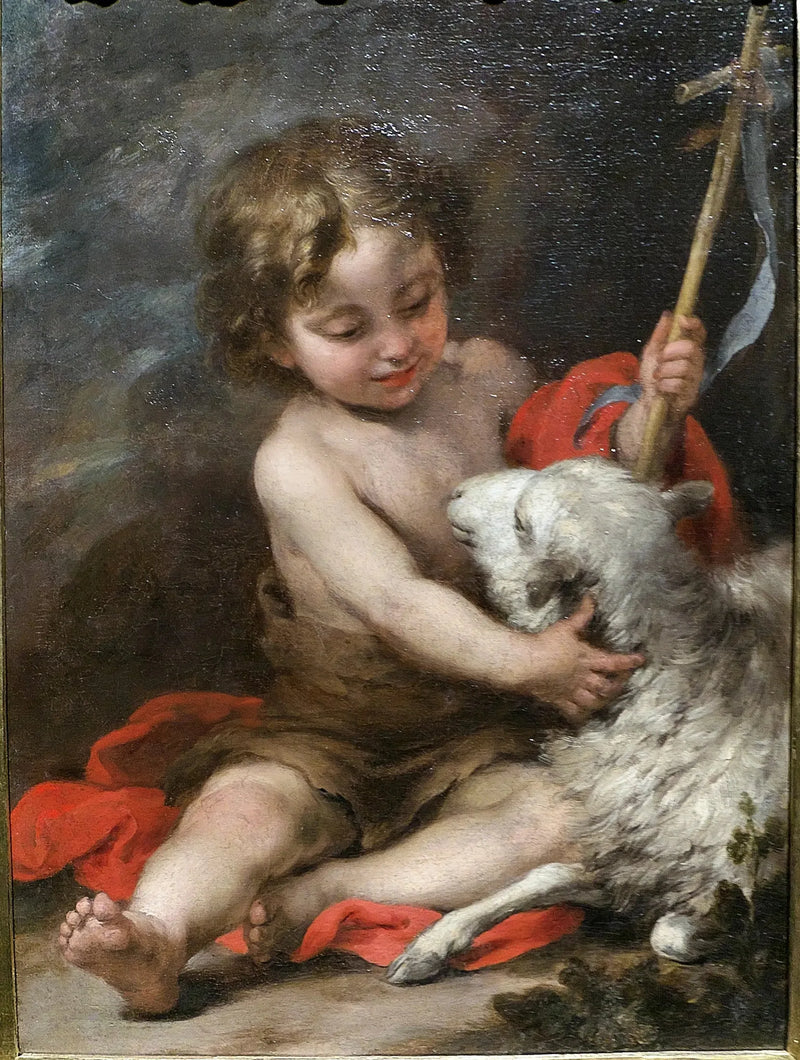 El pequeño San Juan jugando con un cordero - Bartolomé Esteban Murillo