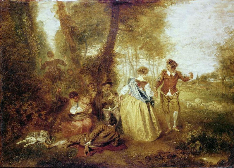 El Placer Pastoral - Antoine Watteau
