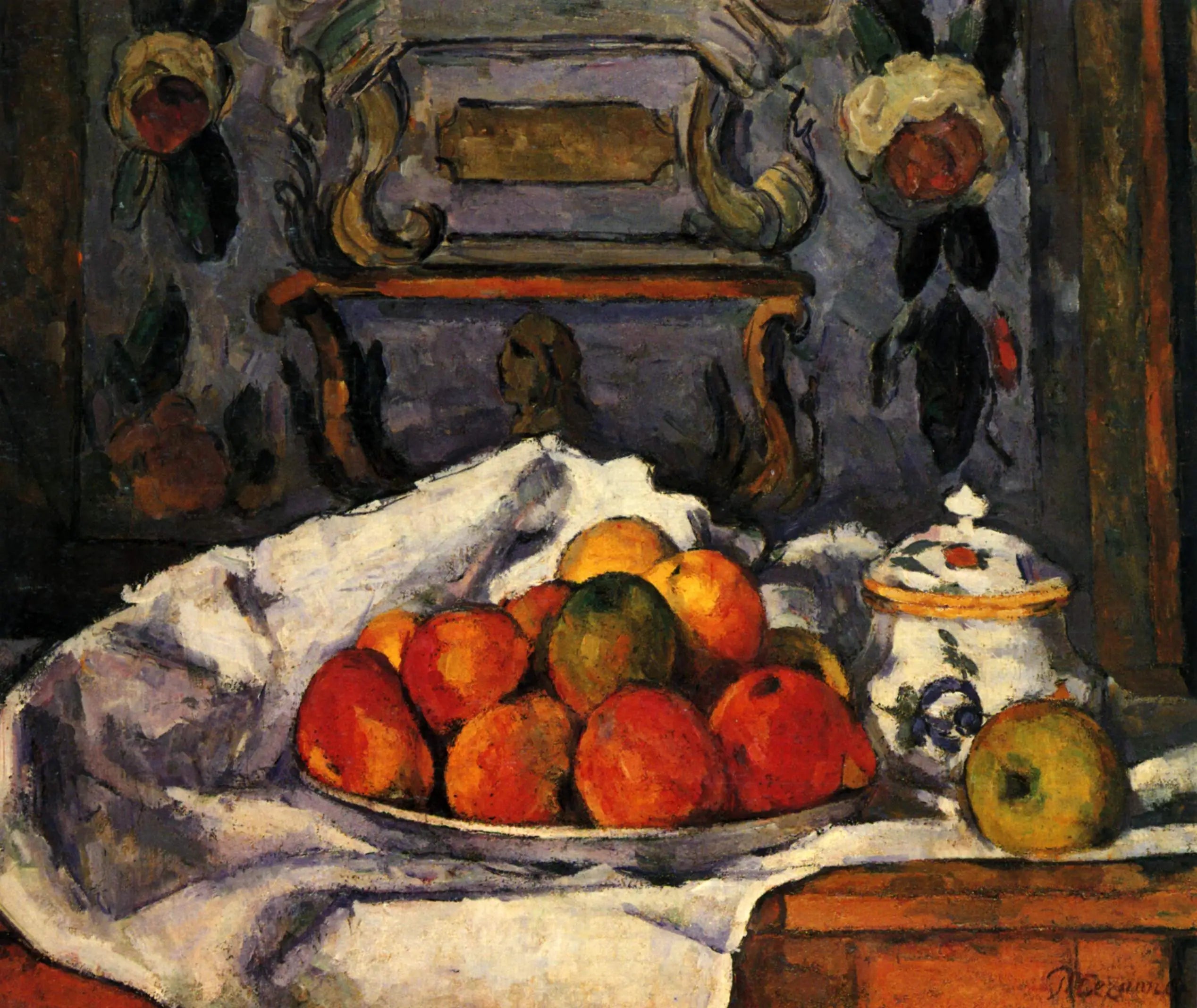 Reproduction du tableau « Le Plat de pommes - Paul Cézanne » par Alpha Reproduction en peinture à l’huile