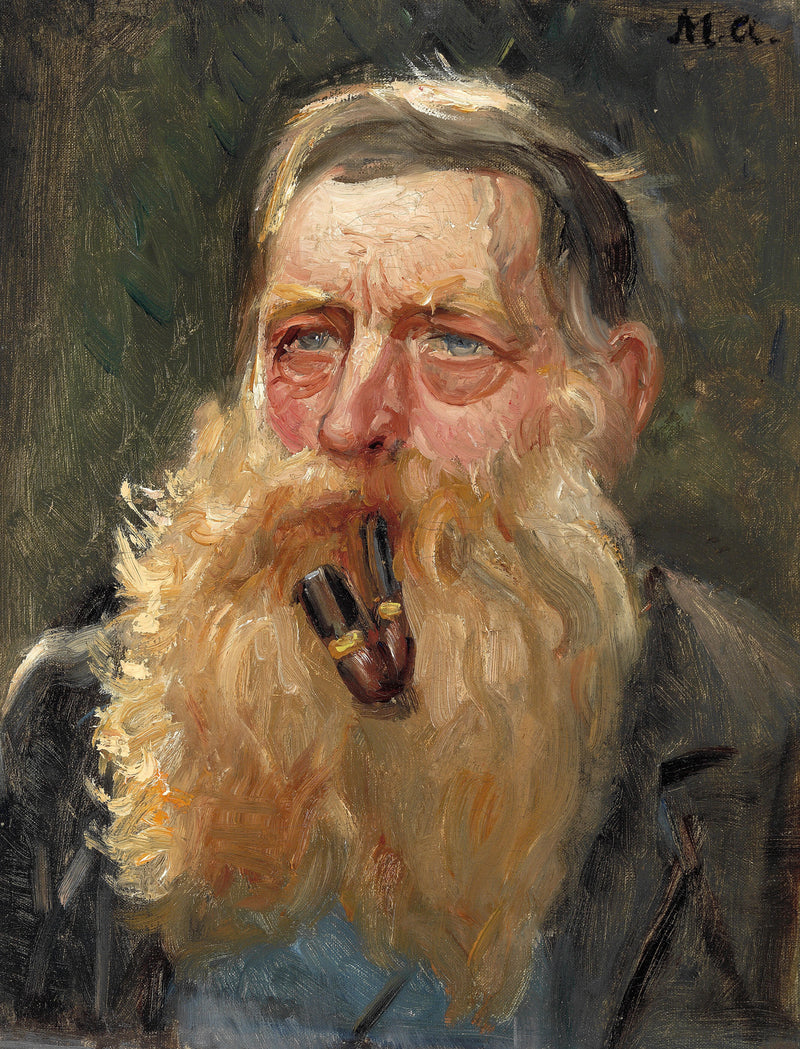 El buceador, Sr. Nielsen, fuma en pipa. - Michael Peter Ancher