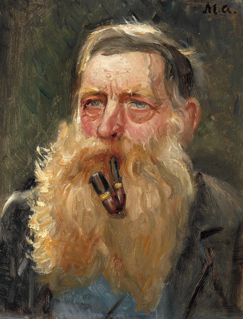 El buceador, Sr. Nielsen, fuma en pipa. - Michael Peter Ancher
